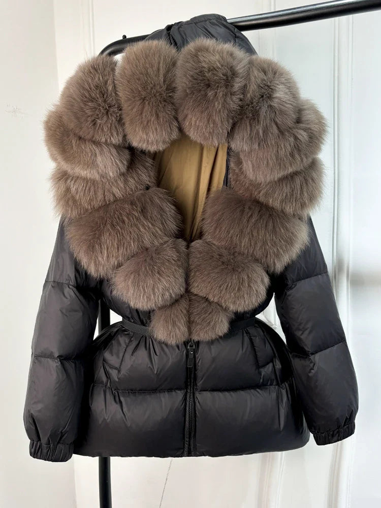 CALORA_ Winter Luxe: Pufferjas met Bont Capuchon voor Stijlvolle Dames