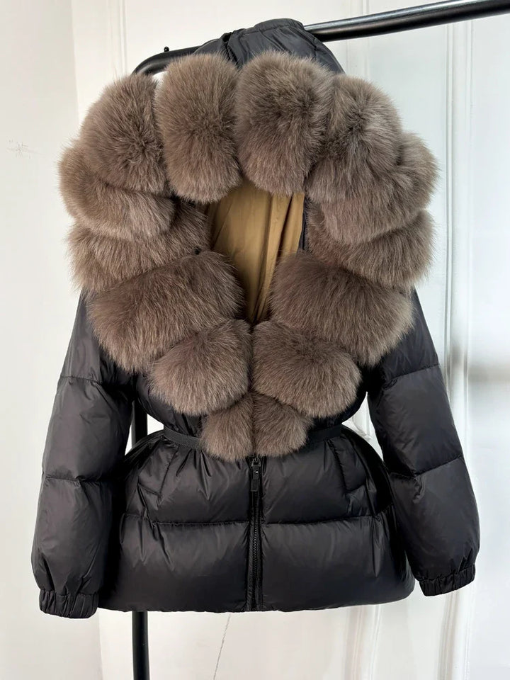 CALORA_ Winter Luxe: Pufferjas met Bont Capuchon voor Stijlvolle Dames