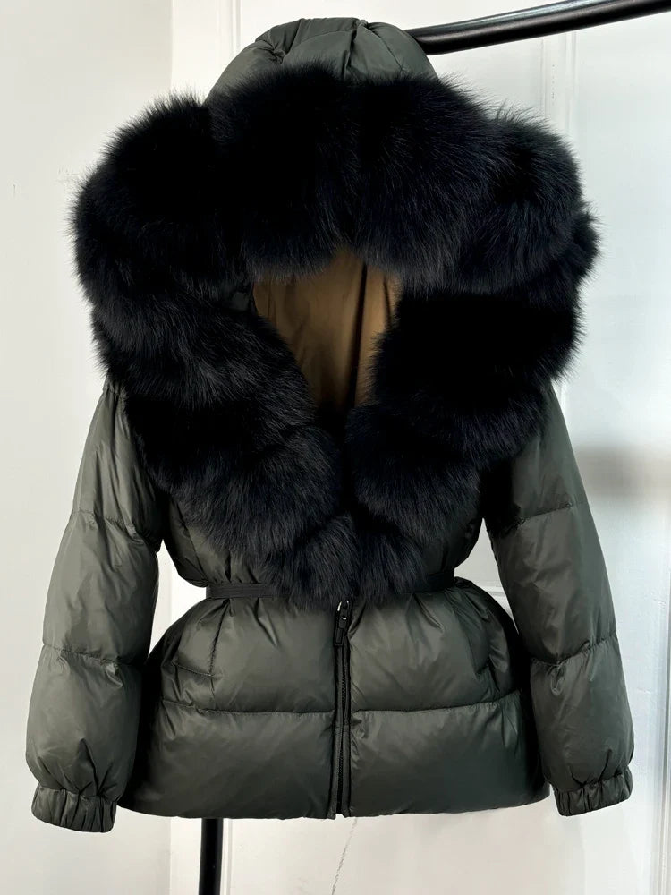CALORA_ Winter Luxe: Pufferjas met Bont Capuchon voor Stijlvolle Dames