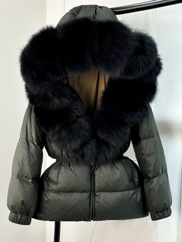 CALORA_ Winter Luxe: Pufferjas met Bont Capuchon voor Stijlvolle Dames