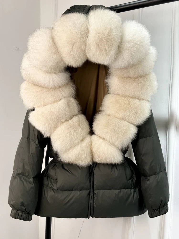 CALORA_ Winter Luxe: Pufferjas met Bont Capuchon voor Stijlvolle Dames