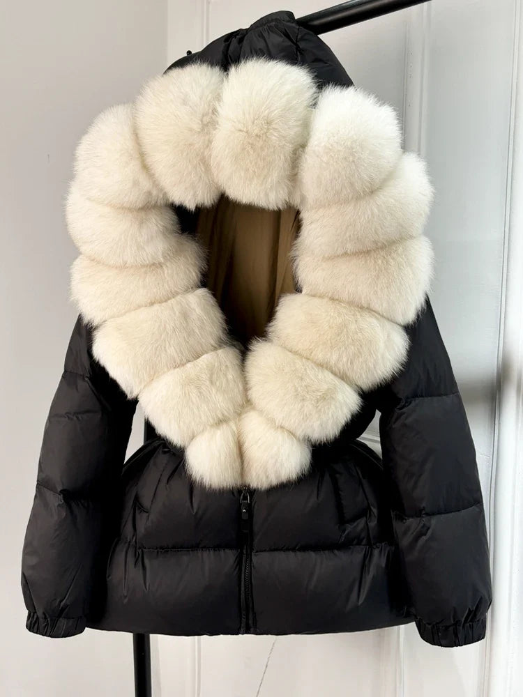 CALORA_ Winter Luxe: Pufferjas met Bont Capuchon voor Stijlvolle Dames
