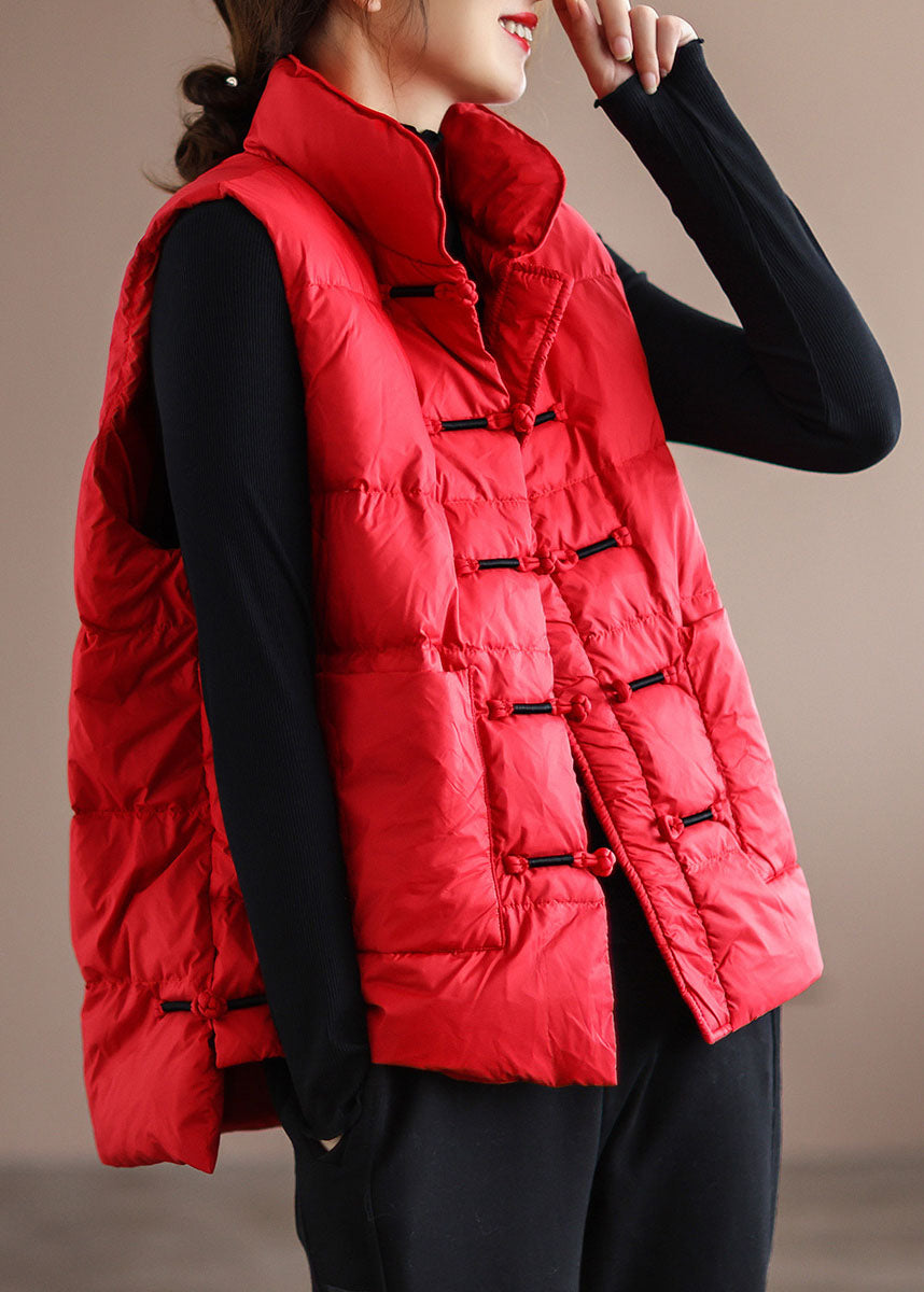 Winter Puffer Bodywarmer Vest met kraag en zakken-Bodywarmers-Calora-Rood-S-Calora