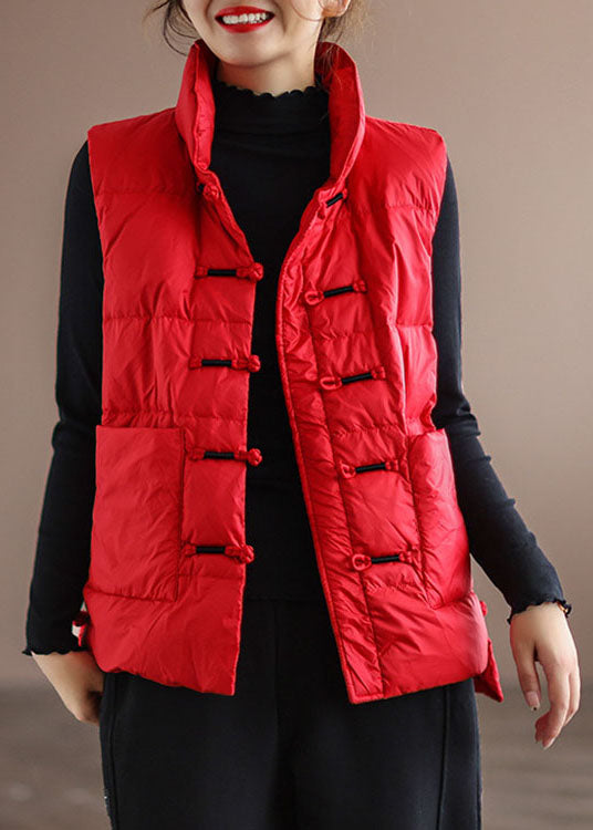 Winter Puffer Bodywarmer Vest met kraag en zakken-Bodywarmers-Calora-Rood-S-Calora