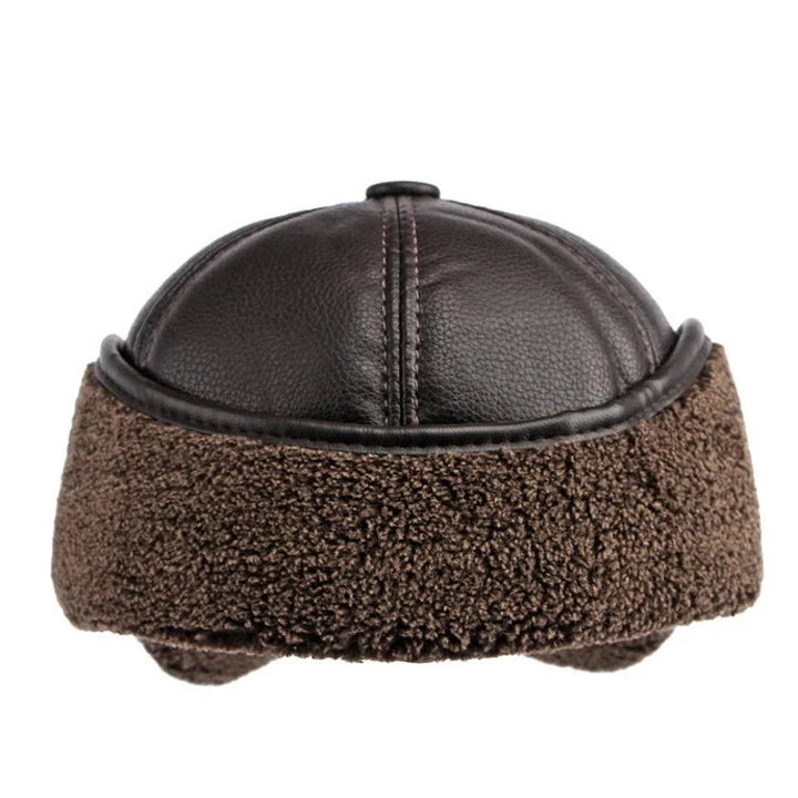 Winter Warm Oorbeschermende en Winddichte Muts van Faux Leer-Petten-Calora-Bruin-L ( 58-60cm )-Calora