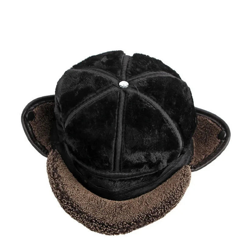 Winter Warm Oorbeschermende en Winddichte Muts van Faux Leer-Petten-Calora-Bruin-L ( 58-60cm )-Calora