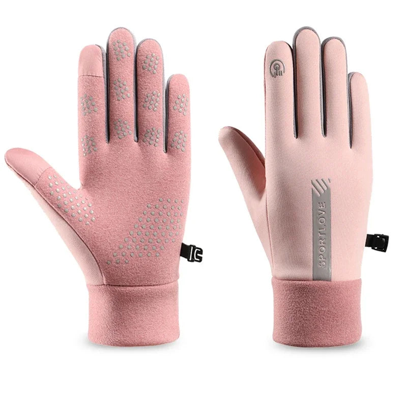 Winterhandschoenen Fleece voor Vrouwen Fietsen-Sportkleding & Accessoires-Calora-Roze-Calora