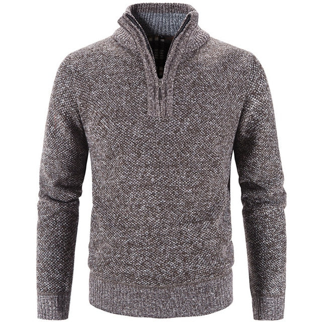 CALORA_ Wintertrui Fleece Trui met halve rits
