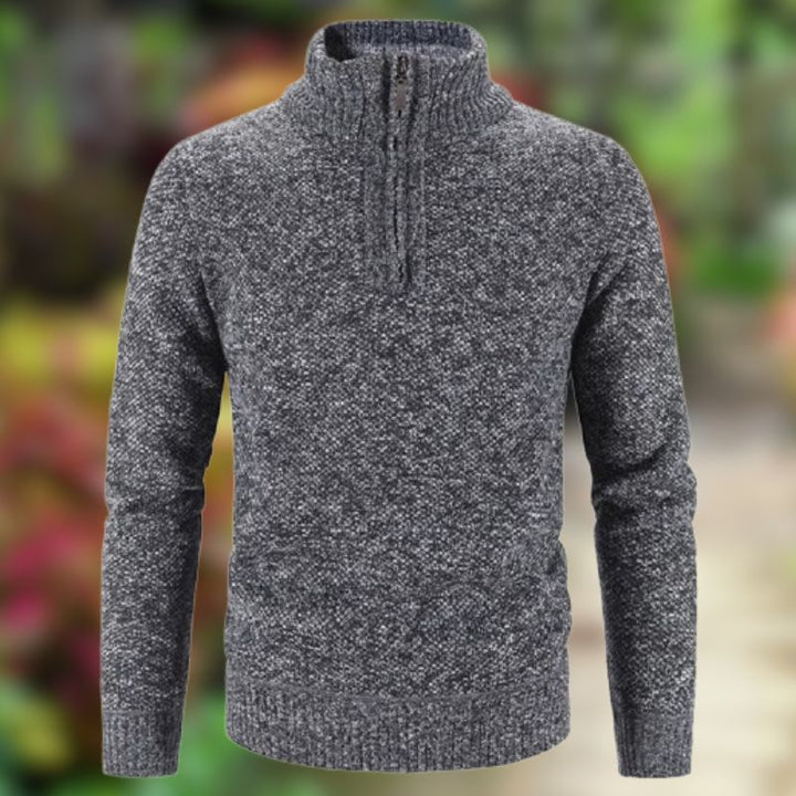 CALORA_ Wintertrui Fleece Trui met halve rits
