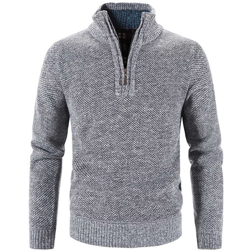 CALORA_ Wintertrui Fleece Trui met halve rits