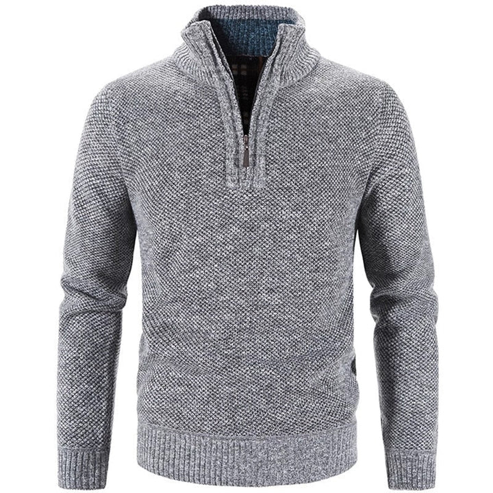 CALORA_ Wintertrui Fleece Trui met halve rits