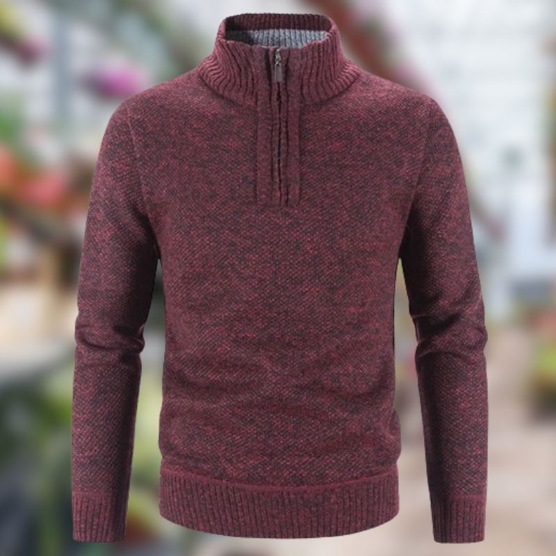 CALORA_ Wintertrui Fleece Trui met halve rits