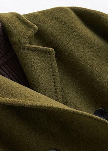 CALORA_ Wollen Lange Winter Jas met Dubbele Borst in plus maat