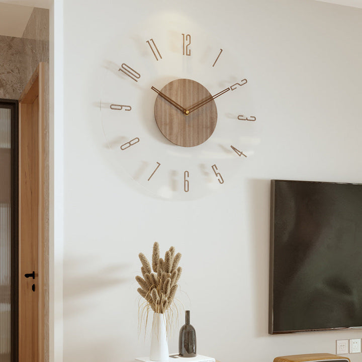 CALORA_ WoodCraft | Nordische Massieve Houten Wandklok