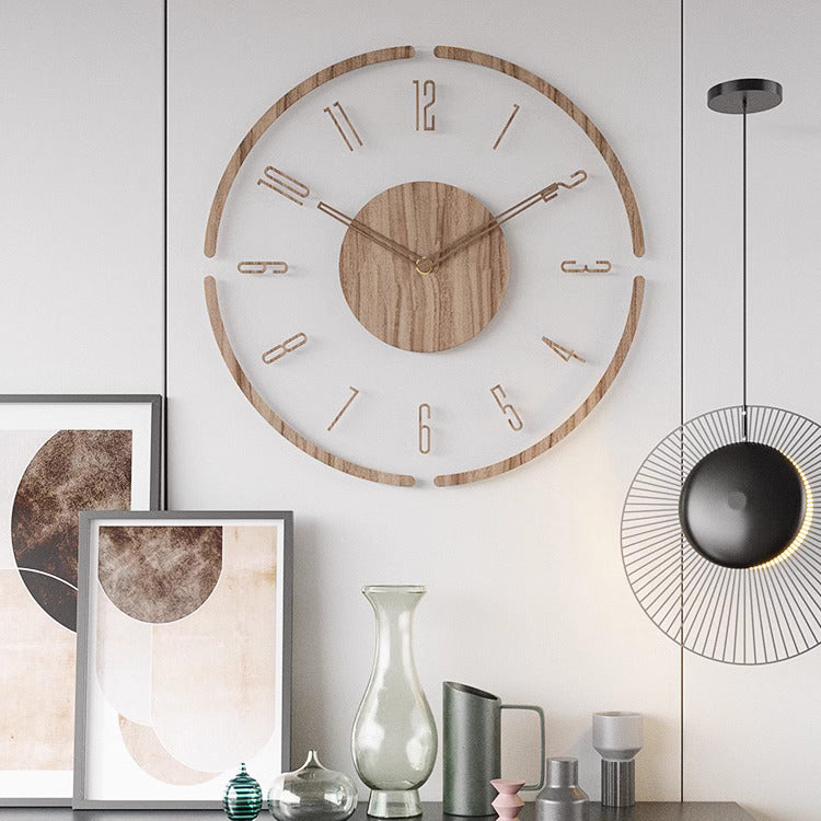 CALORA_ WoodCraft | Nordische Massieve Houten Wandklok