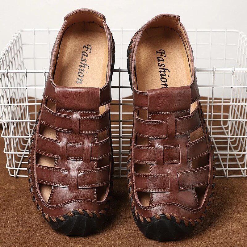 Xalvador | PU Leren Sandalen-Sandalen-Calora-Donker Bruin-38-Calora