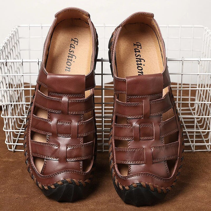 Xalvador | PU Leren Sandalen-Sandalen-Calora-Donker Bruin-38-Calora