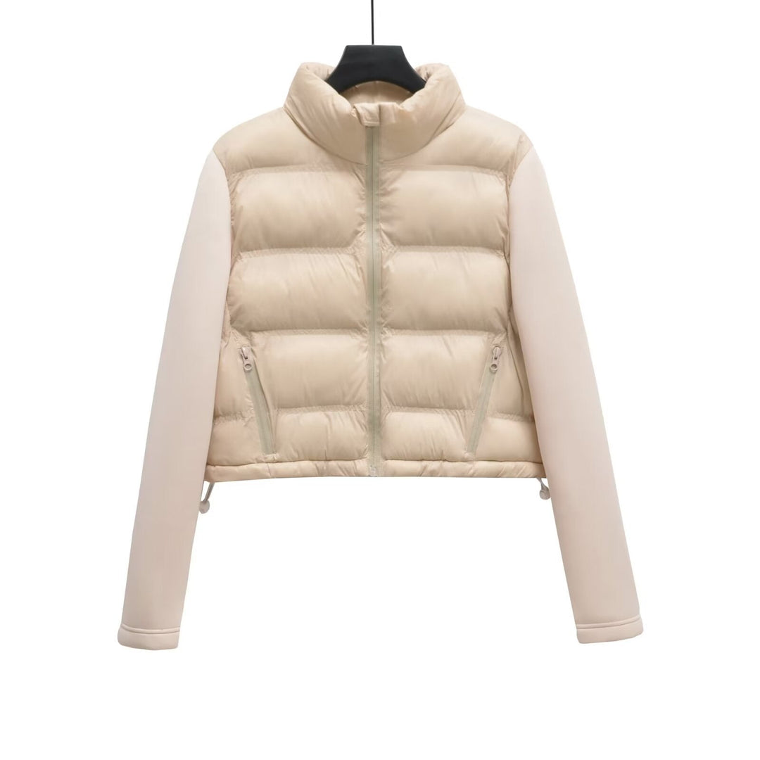 Yolanda | Winterjas voor dames met inkeping in de hals en ritssluiting-Zomer Jassen-Calora-Khaki-XS-Calora