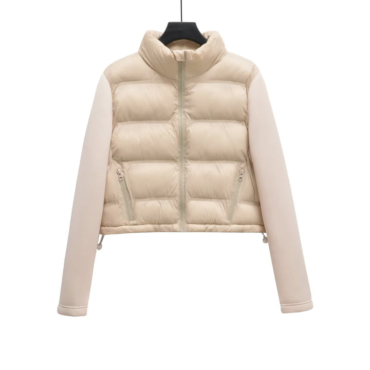 Yolanda | Winterjas voor dames met inkeping in de hals en ritssluiting-Zomer Jassen-Calora-Khaki-XS-Calora