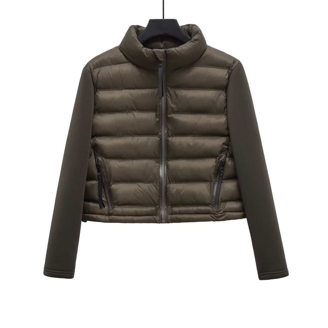 Yolanda | Winterjas voor dames met inkeping in de hals en ritssluiting-Zomer Jassen-Calora-Legergroen-XS-Calora