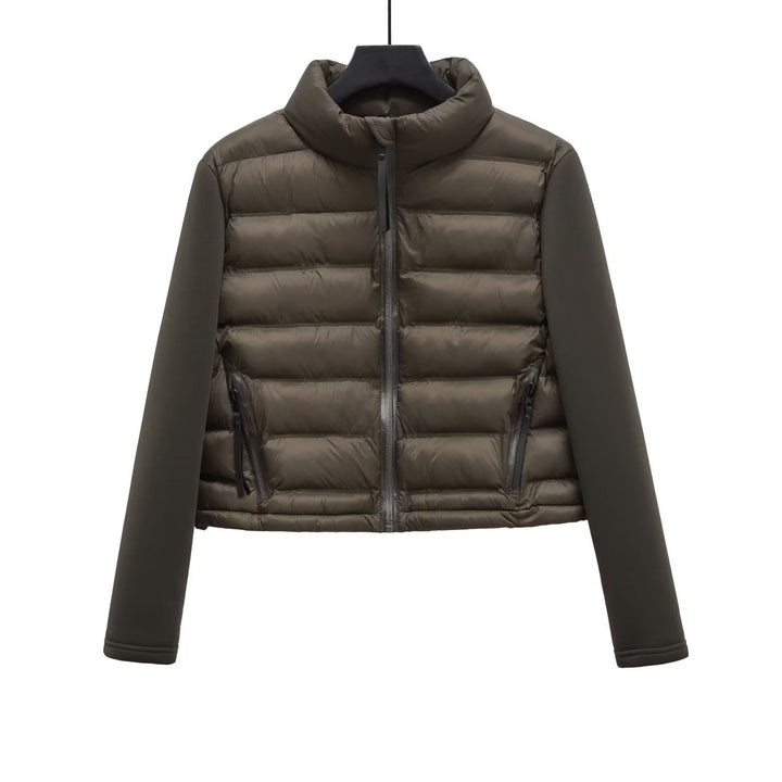 Yolanda | Winterjas voor dames met inkeping in de hals en ritssluiting-Zomer Jassen-Calora-Legergroen-XS-Calora