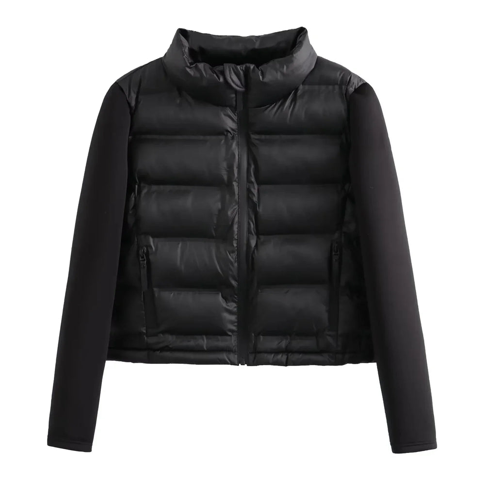 Yolanda | Winterjas voor dames met inkeping in de hals en ritssluiting-Zomer Jassen-Calora-Zwart-XS-Calora