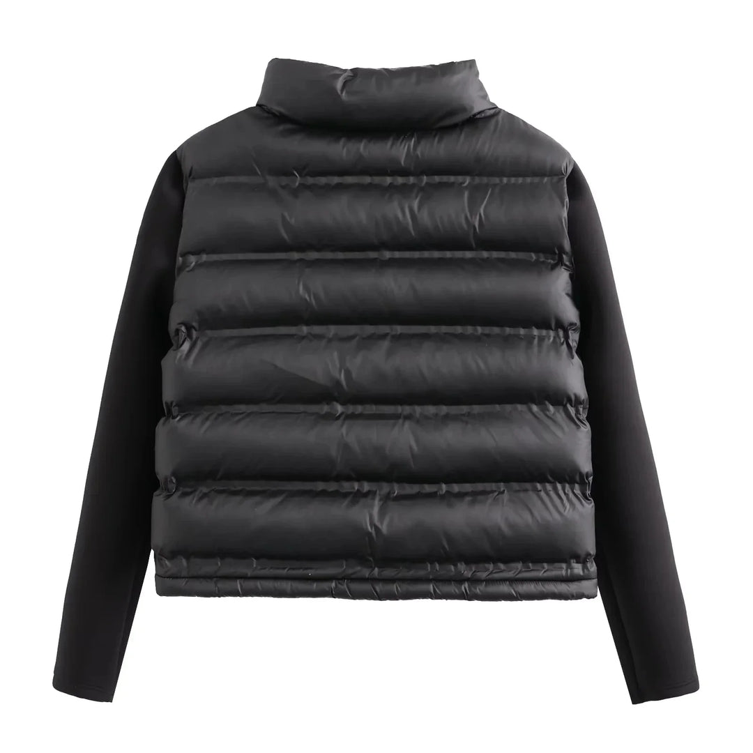 Yolanda | Winterjas voor dames met inkeping in de hals en ritssluiting-Zomer Jassen-Calora-Zwart-XS-Calora