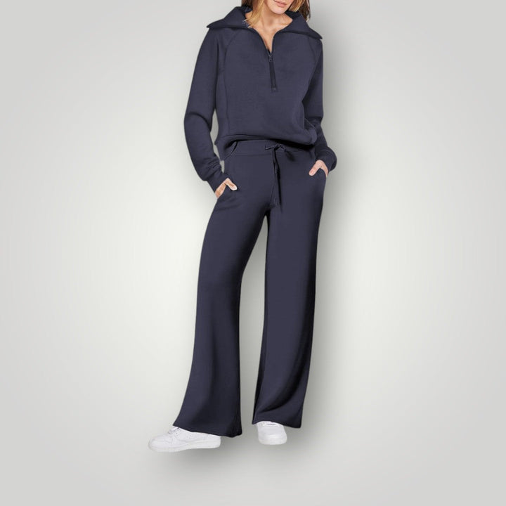 Yuna | Tweedelige Lounge set-Sets & Pakken-Calora-Donkerblauw-S-Calora
