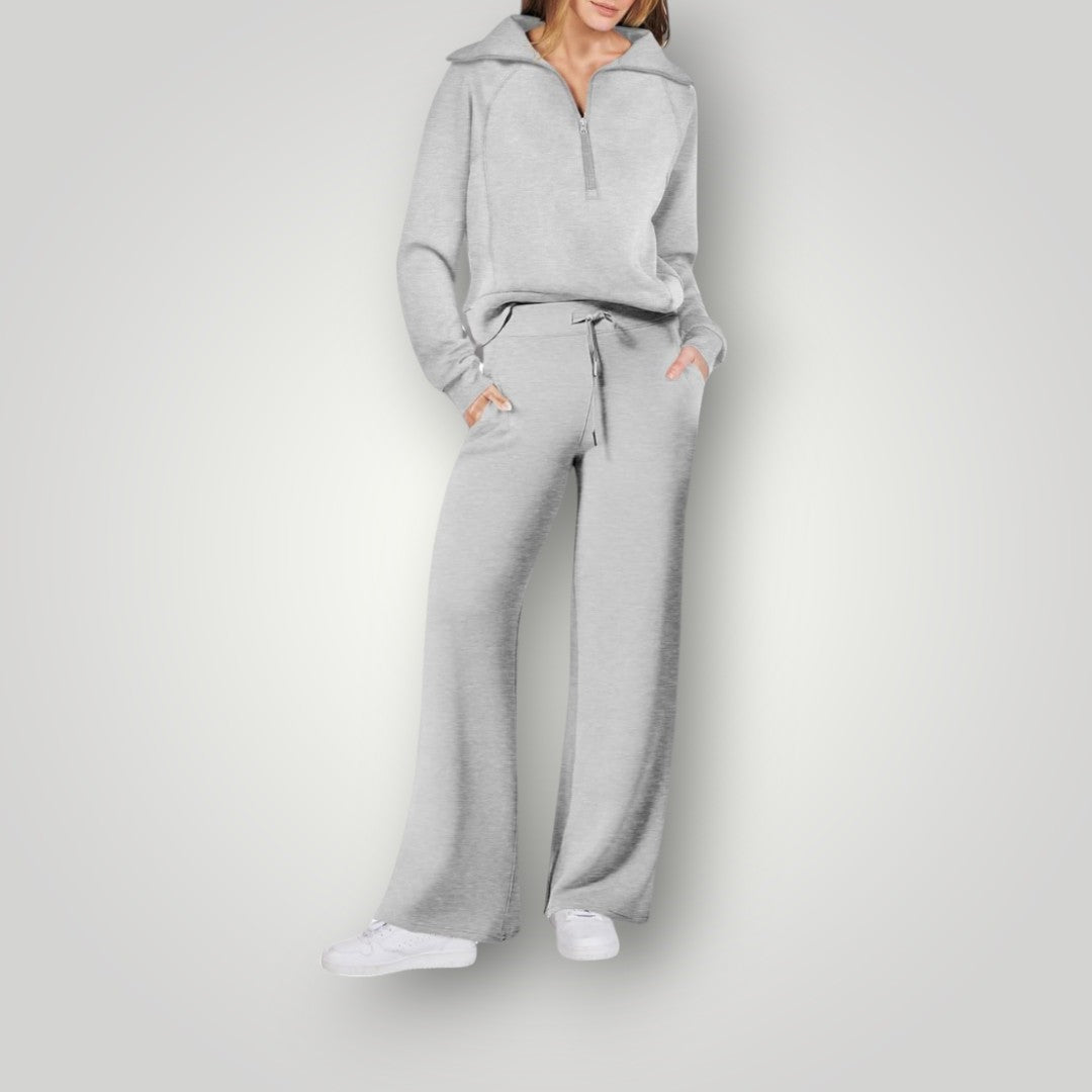 Yuna | Tweedelige Lounge set-Sets & Pakken-Calora-Lichtgrijs-S-Calora