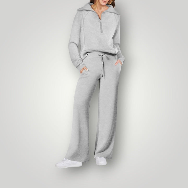 Yuna | Tweedelige Lounge set-Sets & Pakken-Calora-Lichtgrijs-S-Calora
