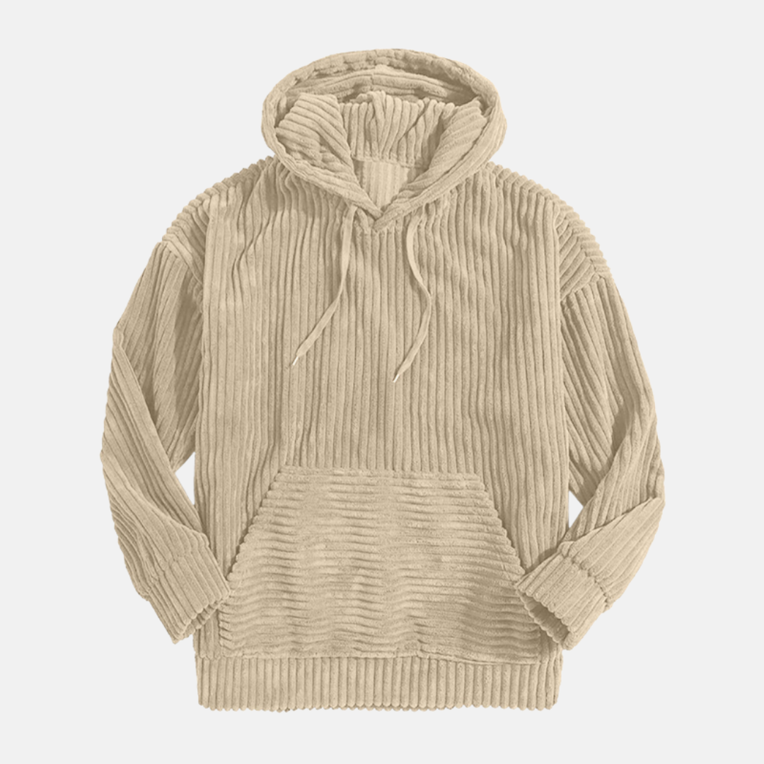 CALORA_ Zachte Corduroy Hoodie sweater met capuchon