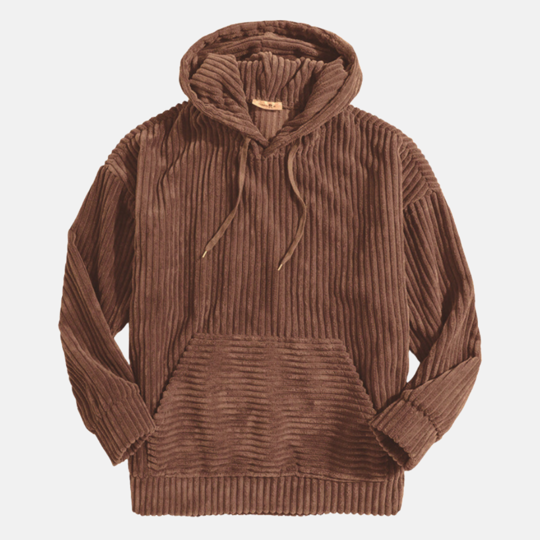 CALORA_ Zachte Corduroy Hoodie sweater met capuchon