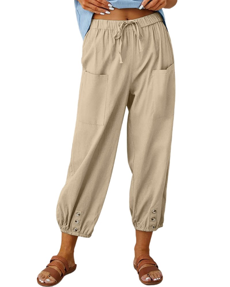 Zafina | Hoge Taille Broek-Pantalons-Calora-Marine Blauw-S-Calora