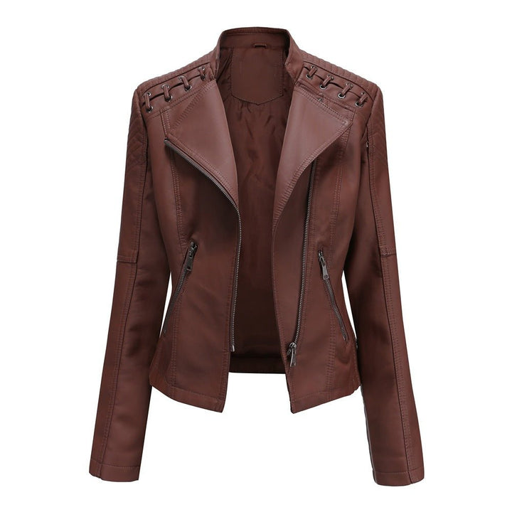 Zale | Leren Jas Washed-Look-Leren Jassen-Calora-Koffie-S-Calora