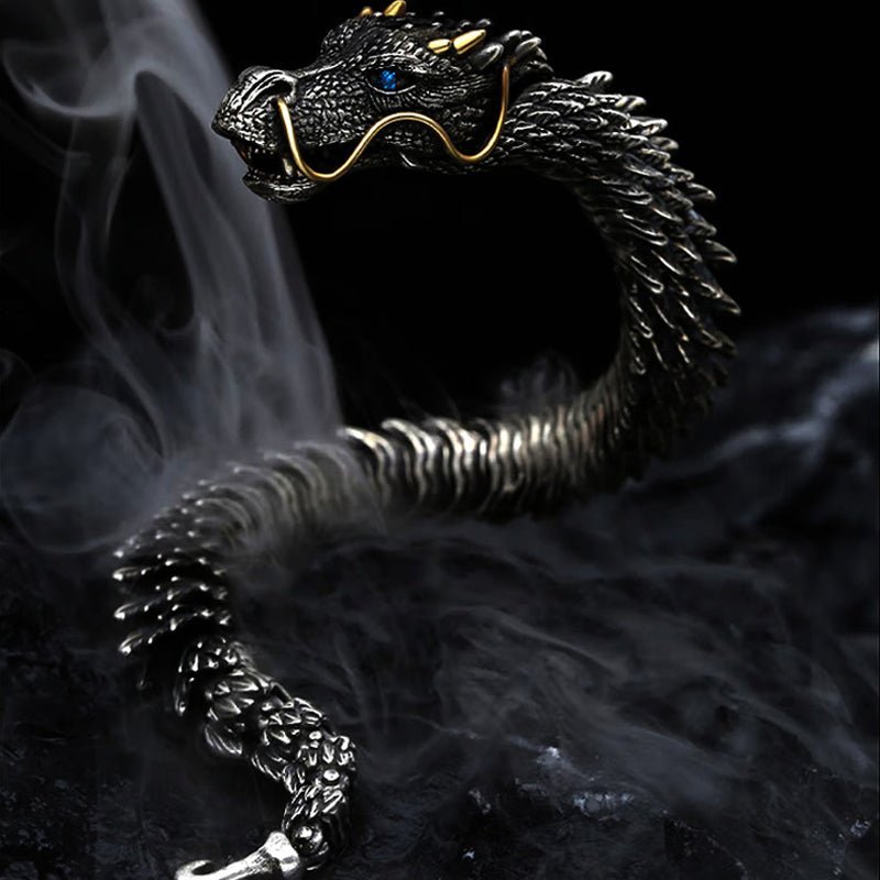 Zelora | Zilveren Handgemaakte Draken Armband-Armbanden-Calora-22cm-Calora