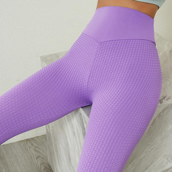 Ziva | Vormende Jacquard Leggings met Lift Effect-Sportkleding & Accessoires-Calora-Paars-S-Calora