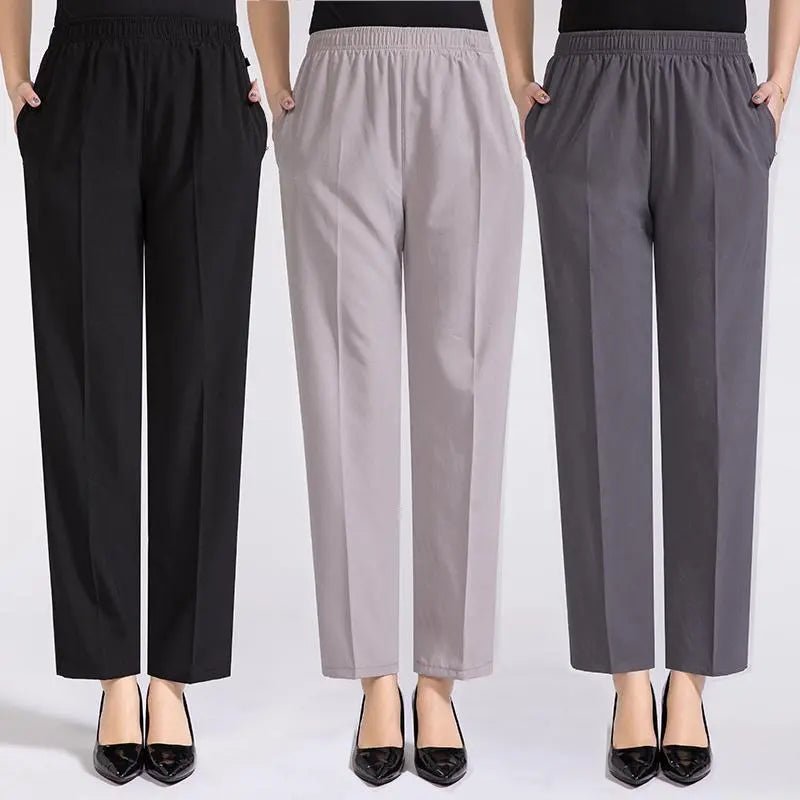 Zoé | Nette Dames Stretch Broek met Hoge Taille-Pantalons-Calora-Zwart-M-Calora