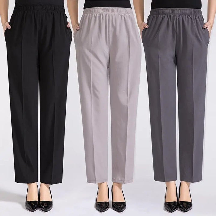 Zoé | Nette Dames Stretch Broek met Hoge Taille-Pantalons-Calora-Zwart-M-Calora