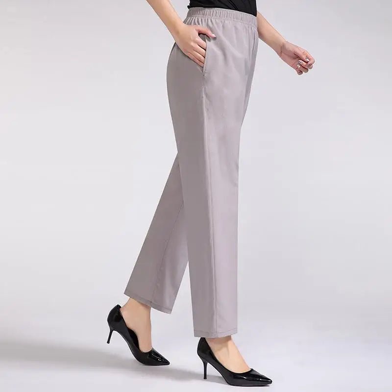 Zoé | Nette Dames Stretch Broek met Hoge Taille-Pantalons-Calora-Zwart-M-Calora