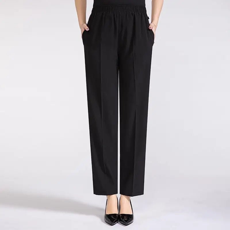 Zoé | Nette Dames Stretch Broek met Hoge Taille-Pantalons-Calora-Zwart-M-Calora