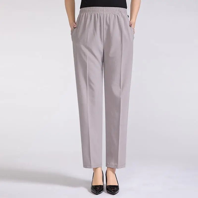 Zoé | Nette Dames Stretch Broek met Hoge Taille-Pantalons-Calora-Zwart-M-Calora