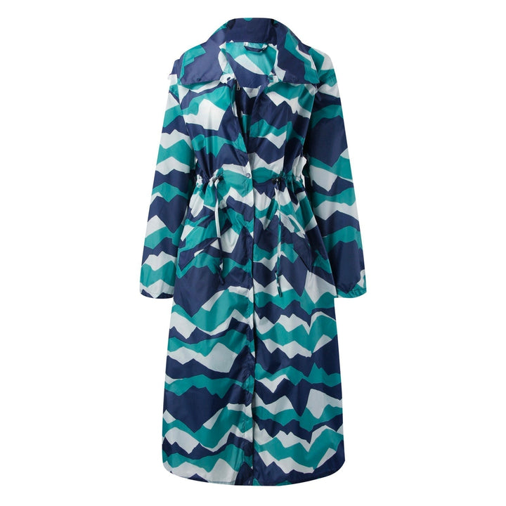 Zoë | Stijlvolle wind en- regenjas-Zomer Jassen-Calora-Blauw wit-S-Calora