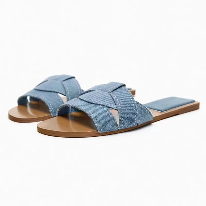 Zomer Dames Slippers Casual Ademend T-vormige Open Teen Sandalen-Sandalen-Calora-Blauw-35-Calora
