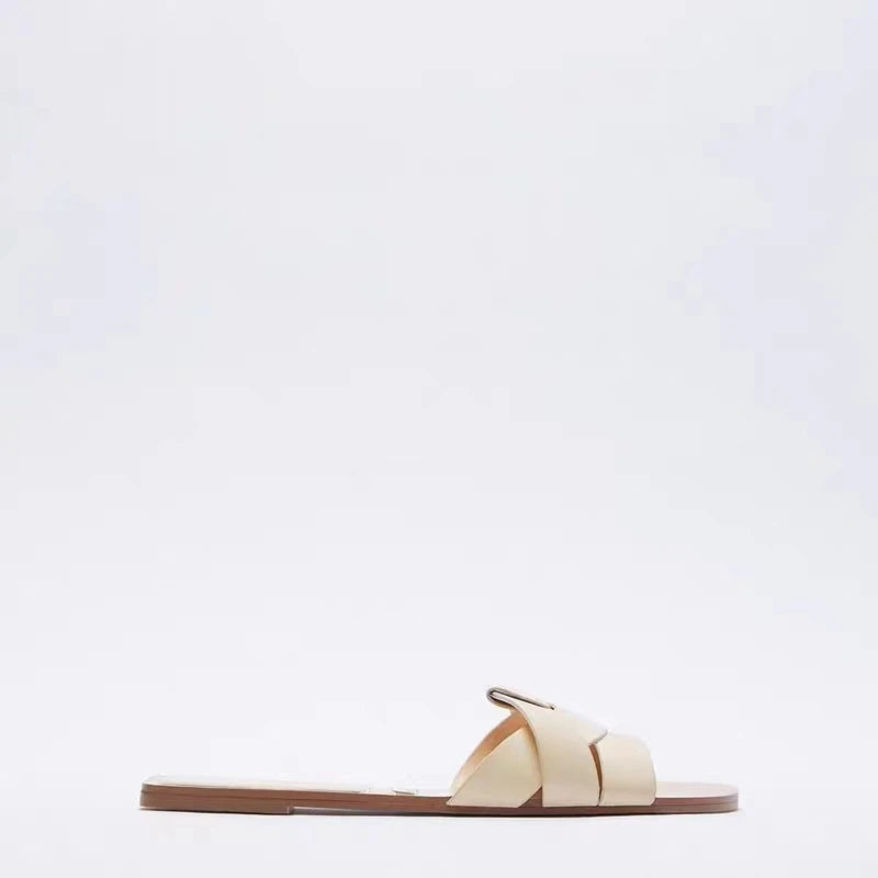 Zomer Dames Slippers Casual Ademend T-vormige Open Teen Sandalen-Sandalen-Calora-Zwart-35-Calora