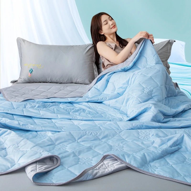 Zomer Dubbelzijdig Koeldeken Q-Max 0.4 koelvezels-Home Decor-Calora-Paars-150x200cm-Calora