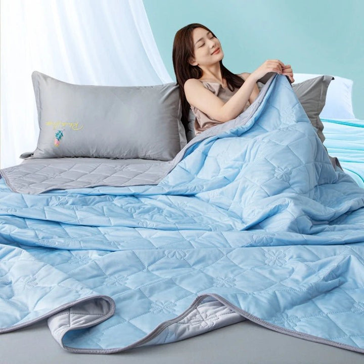 Zomer Dubbelzijdig Koeldeken Q-Max 0.4 koelvezels-Home Decor-Calora-Paars-150x200cm-Calora