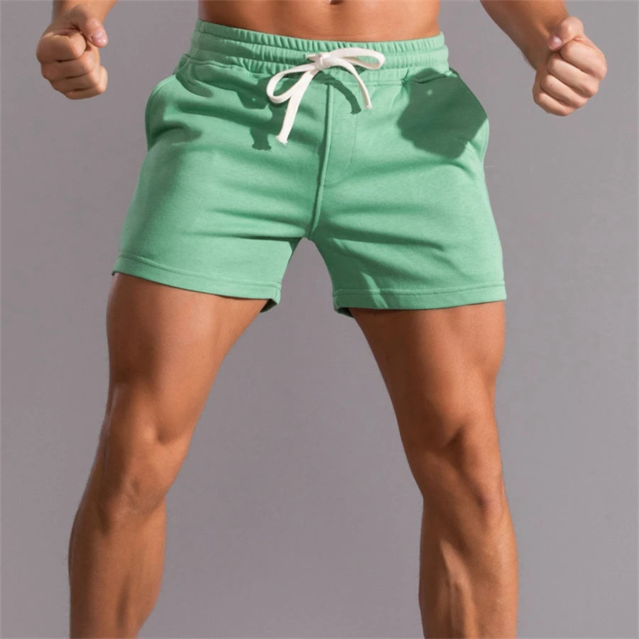 Zomer Heren Casual Shorts Korte Broek met Ademend Materiaal en Effen Kleur-Korte Broeken-Calora-Groen-M-Calora