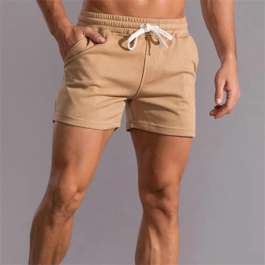 Zomer Heren Casual Shorts Korte Broek met Ademend Materiaal en Effen Kleur-Korte Broeken-Calora-Khaki-M-Calora