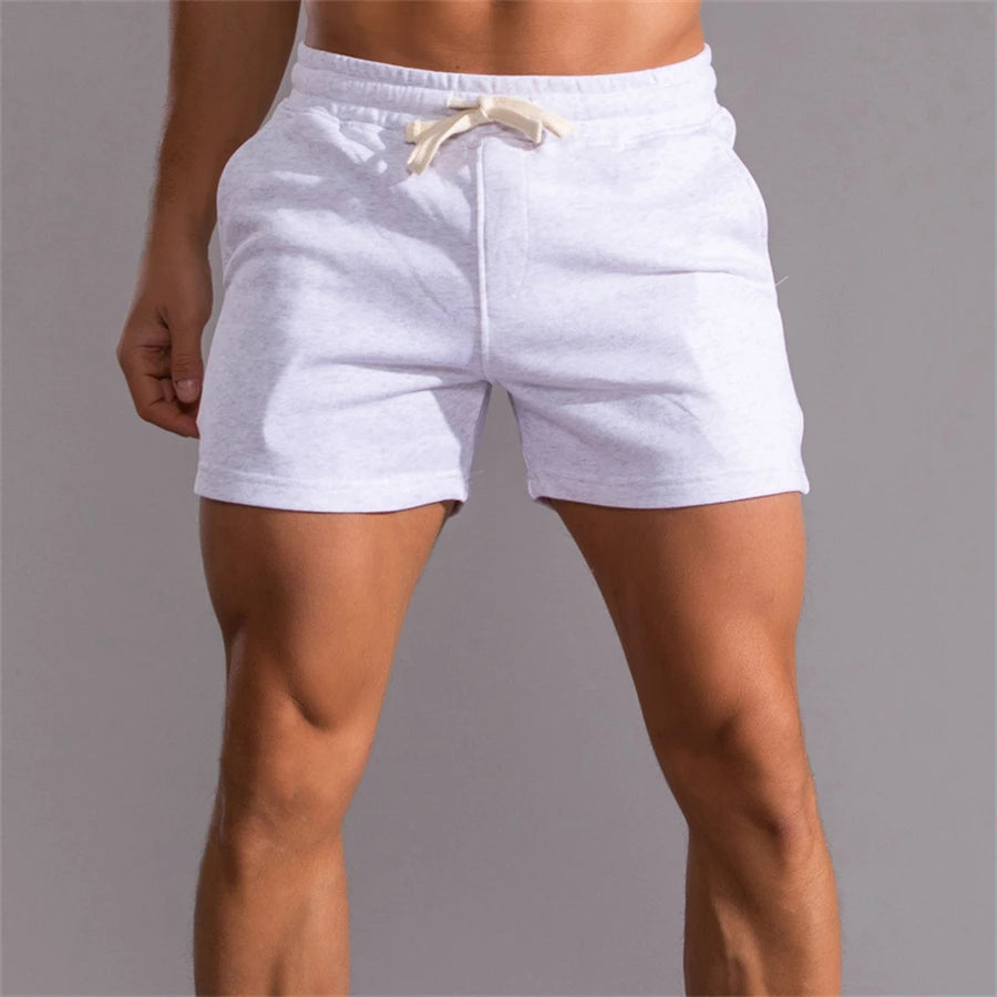 Zomer Heren Casual Shorts Korte Broek met Ademend Materiaal en Effen Kleur-Korte Broeken-Calora-Wit-M-Calora