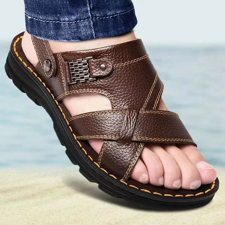 CALORA_ Zomer PU Leren Sandalen voor Mannen met Antislip en Dikke Zolen